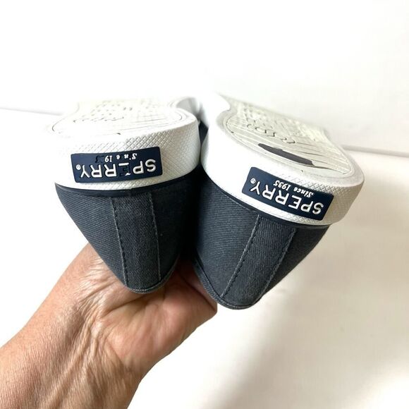 Sperry Top Sider Women Gray Comfort Casual Sneaker Size 8.5M Slip On Canvas Shoe - Picture 8 of 12